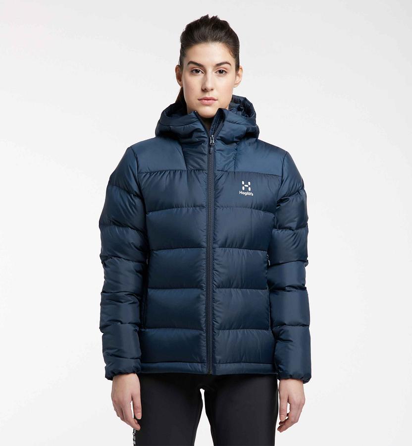 Haglöfs Womens Bield Down Jacket Dark Blue New Zealand 28759OECF